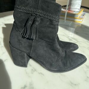 Stuart Weitzman Black Suede Ankle Boots